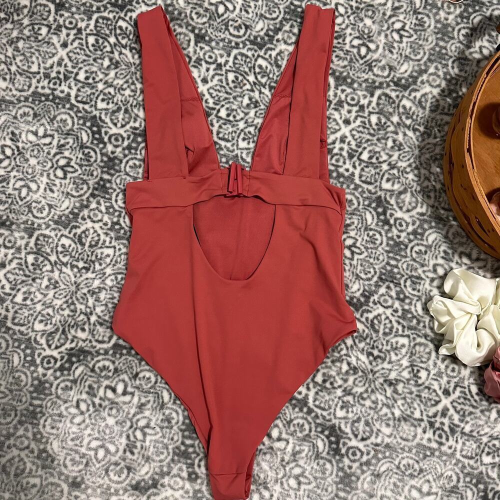Zara One Piece Bathing Suit Dark Coral Size Small Womens - Picture 3 of 6